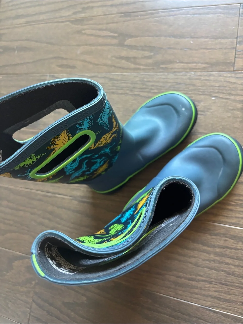 Bogs Kids Blue Dinosaur Rain Boots